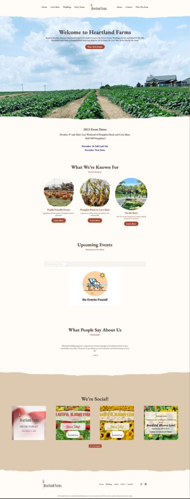 Website created for Heartland Farms