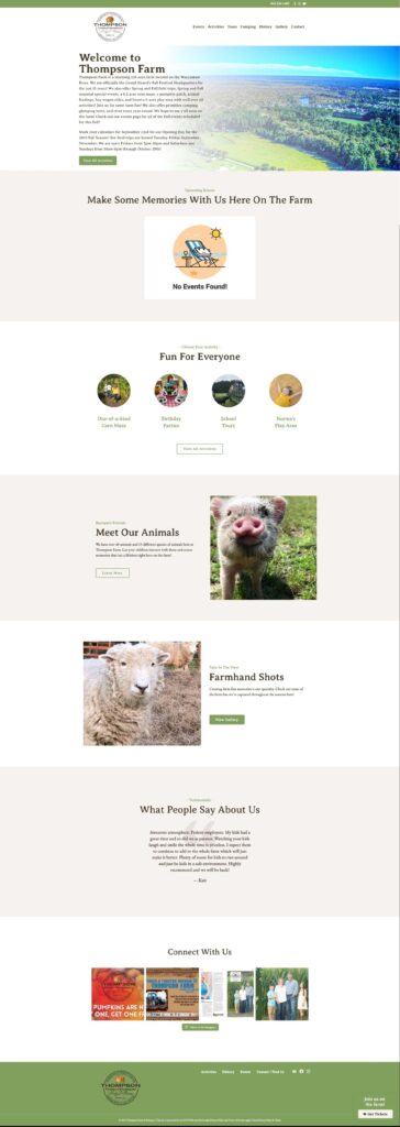 Website created for Thompson Farm