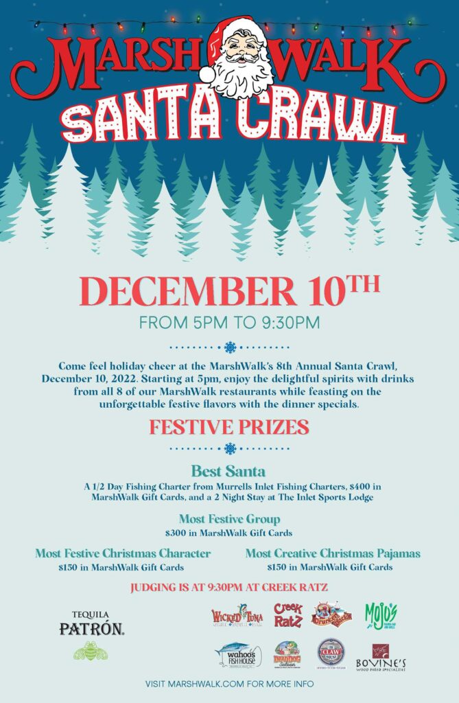 Santa Crawl Promotional for the Murrells Inlet MarshWalk