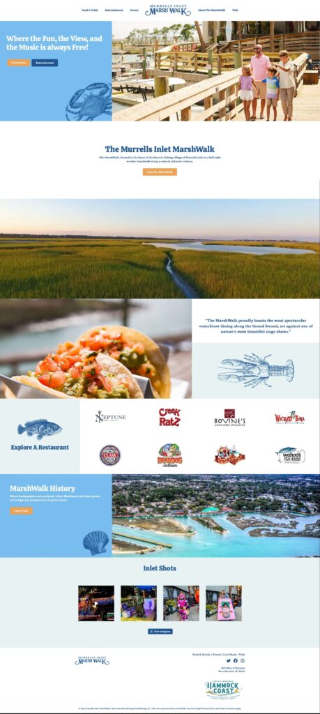 Website created for The Murrells Inlet Marshwalk